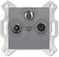 Розетка TV+R+SAT Оконечная без рамки ABB EPJ Levit 1-м. сталь картинка